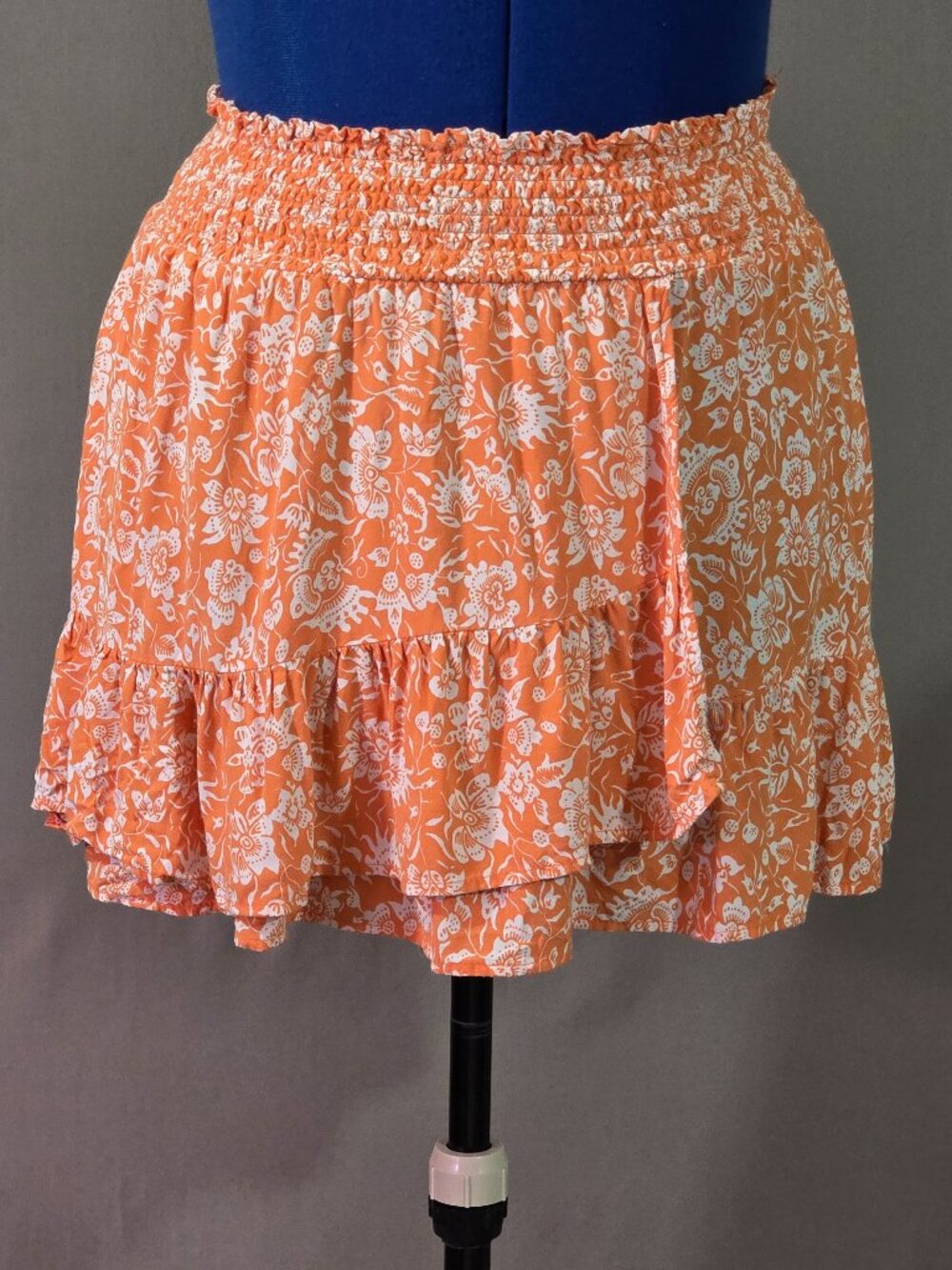 Cupcakes & Cashmere Tropical Floral Faux Wrap Mini Skirt Womens M